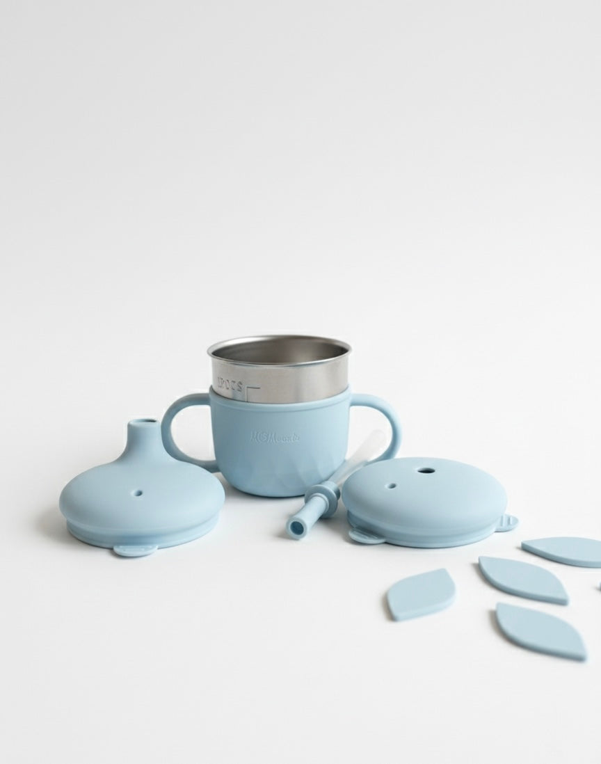 Blue Grow-With-Me 3-in-1 Stainless Steel Cup