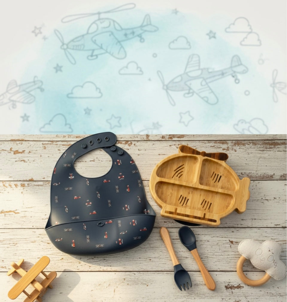 Helicopter Mini Bamboo Feeding Set