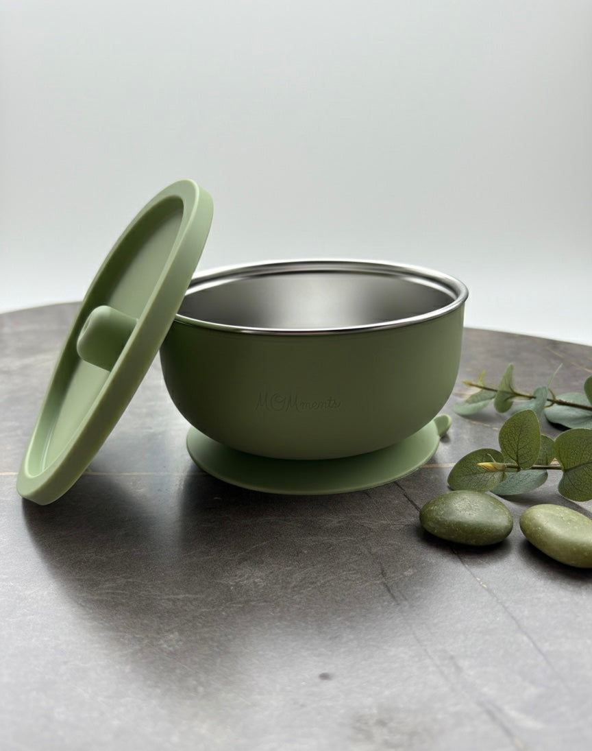 Green Stick & Stay Stainless Bowl