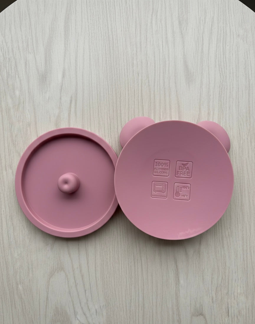 Pink Stick & Stay Stainless Bowl