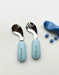Blue Toddler anti-spill cutlery